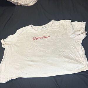 White T-Shirt with Red Graphic